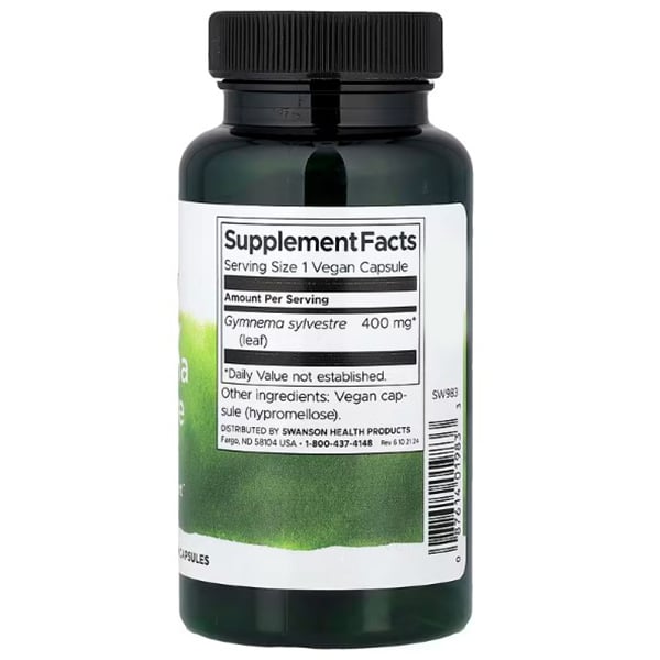 Джимнема сильвестра экстракт, Gymnema Sylvestre Leaf, Swanson 100капс (71280039)
