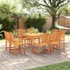 Garden Dining Set 9 pcs Brown Solid Acacia Wood