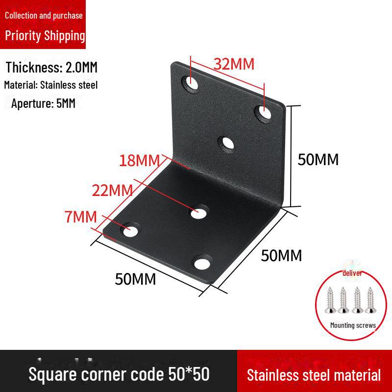 Кронштейн для полок L-образной формы из нержавеющей стали, соединитель под прямым углом 90 градусов