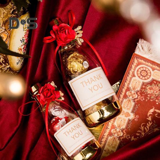 10 шт., золотисто-серебряная мини-коробка для конфет, имитация бутылки шампанского, красивая праздничная мини-коробка для конфет на детский праздник