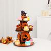 Halloween Cupcake Stand 3 Tier Pumpkin Cardboard Stand Towel Halloween Dessert Serving Tray Holder Spooky Party Decoration
