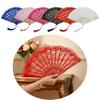 Flower Carving Chinese Style Fan with Tassel Dance Hand Fan  Home Decoration