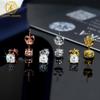 18K White Gold Yellow Gold Rose Gold Plated Moissanite Stud Earrings 5mm 6.5mm 8mm VVS Diamond Earrings for Women