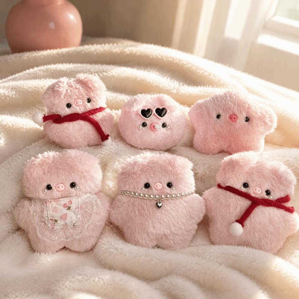 Cartoon Design Plush Pig Keychain Soft Plush Material Plush Backpack Pendant For Kids