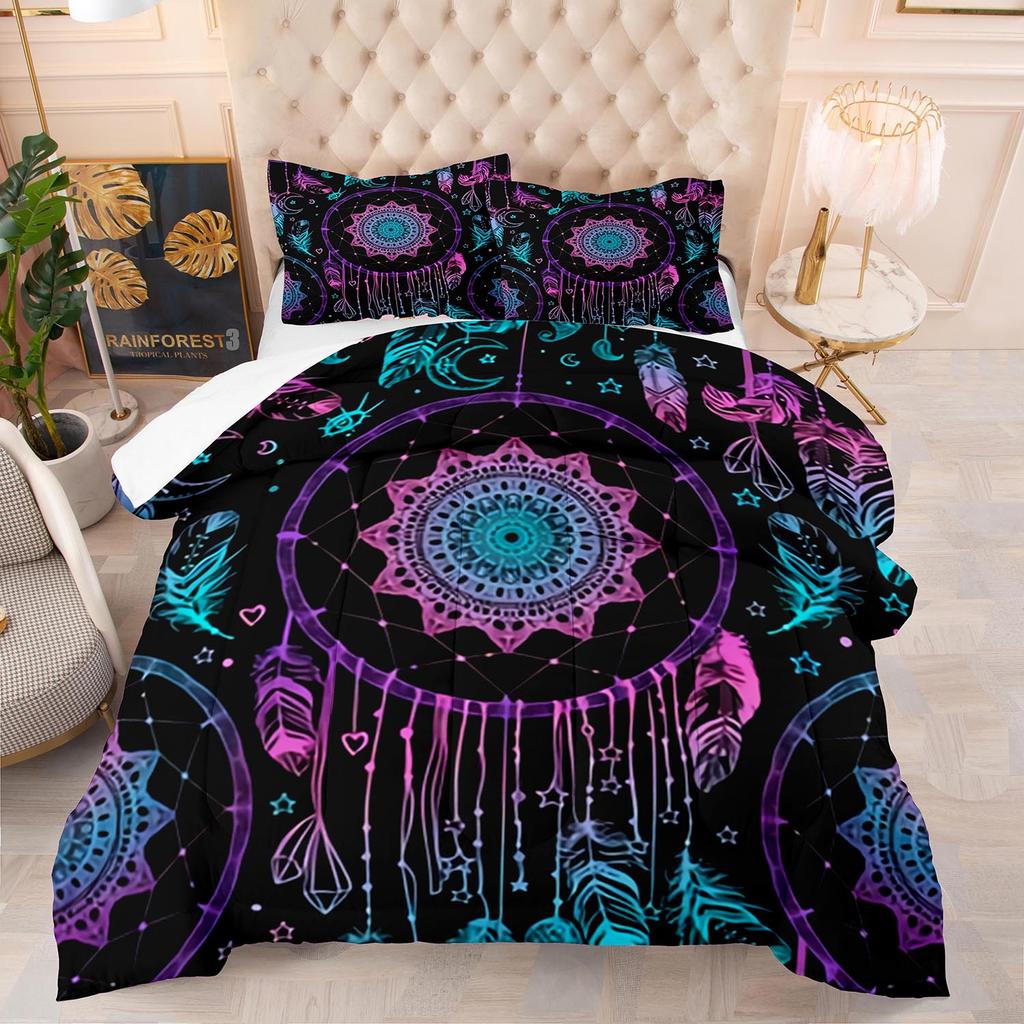 Комплект постельного белья Ловец снов Роскошное мягкое постельное белье для детей и взрослых 3D-печать Домашний декор Односпальный Двуспальный Полуторный Богема Комплект пододеяльника