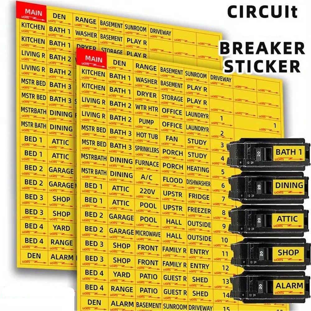 2 Комплекта 129шт/комплект Новая Наклейка Автоматического Выключателя Погодоустойчивые Этикетки Автоматического Выключателя