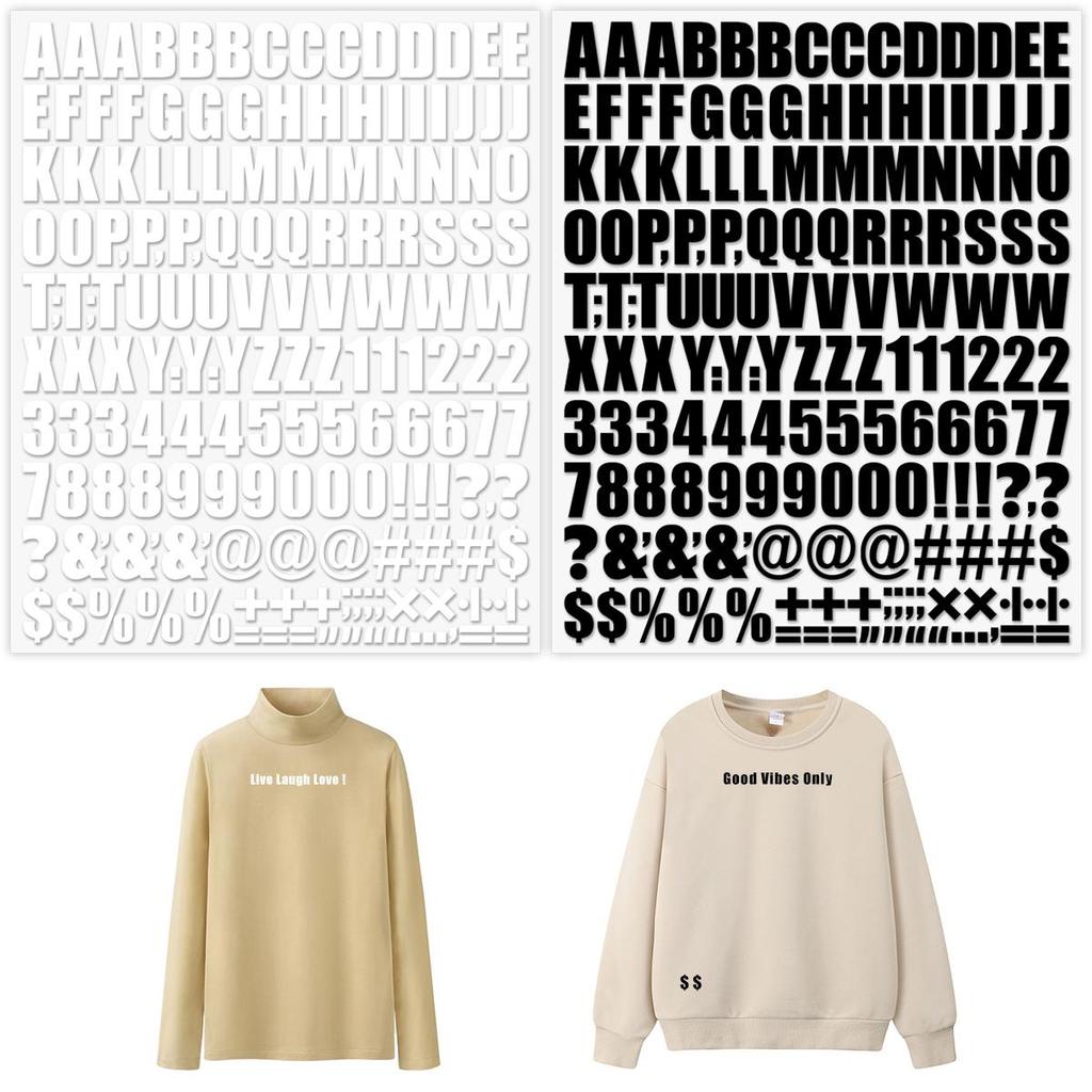 Iron On Transfer Black And White Letters Heat Press Appliqued Parches Ropa Clothes Stickers Diy T-Shirt Patch Alphabet A-Z