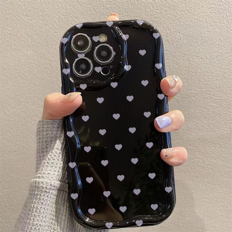Полный экран фиолетовое сердце подходит для чехла на телефон iphone16 Apple 15 новый 14pro Япония и Южная Корея 13/12 взрыв 11