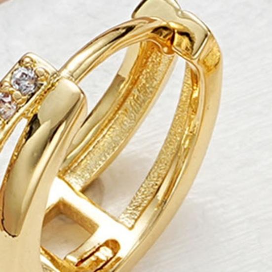 1 пара женских полированных гладких круглых серег Huggie со стразами C-образной формы, гальванические украшения для ушей, ювелирные изделия