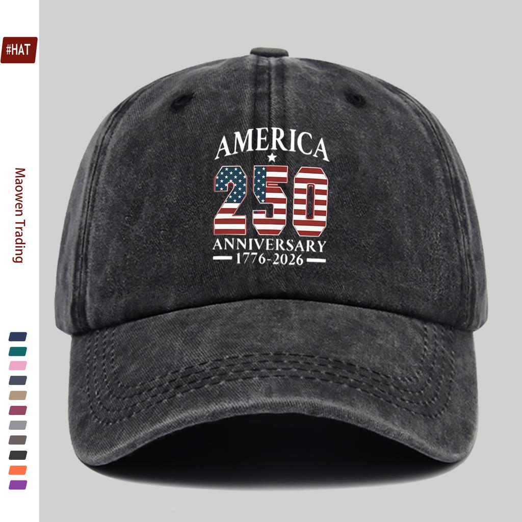 pc American Th Anniversary Pattern Printed Baseball Cap Trucker Sun Hat Easy Comfortable Lightweight Papa Hat Dad Mom Ind