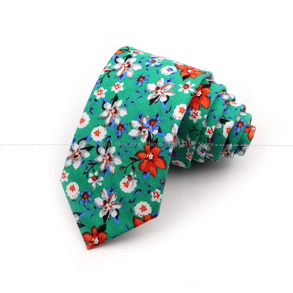 Новый шик, галстук с цветочным принтом, галстук из 100% хлопка, для мужчин, светлый цвет, повседневный узкий галстук, свадебная вечеринка