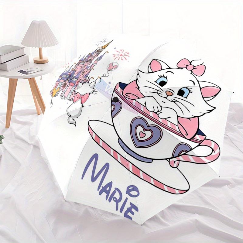 Marie,Aristocats Automatic Umbrella - Tri-fold Portable Umbrella, Best Holiday Gift for Men and Women, Durable Iron Frame, Playful Design, S