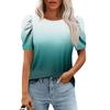 Женские повседневные топы с коротким рукавом и круглым вырезом с принтом, туники, рубашки, летняя одежда