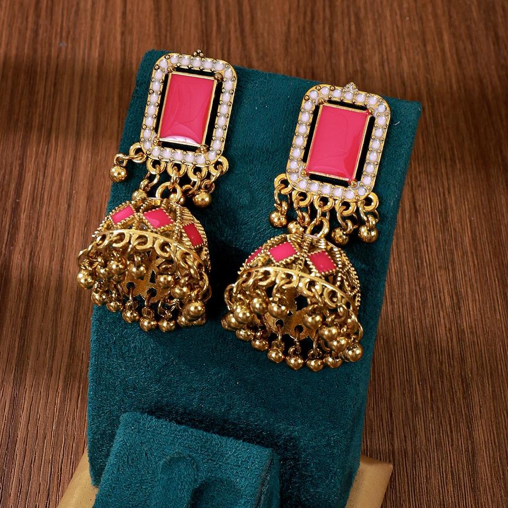 Богемные ретро серьги с кисточками и инкрустированным бриллиантовым шариком