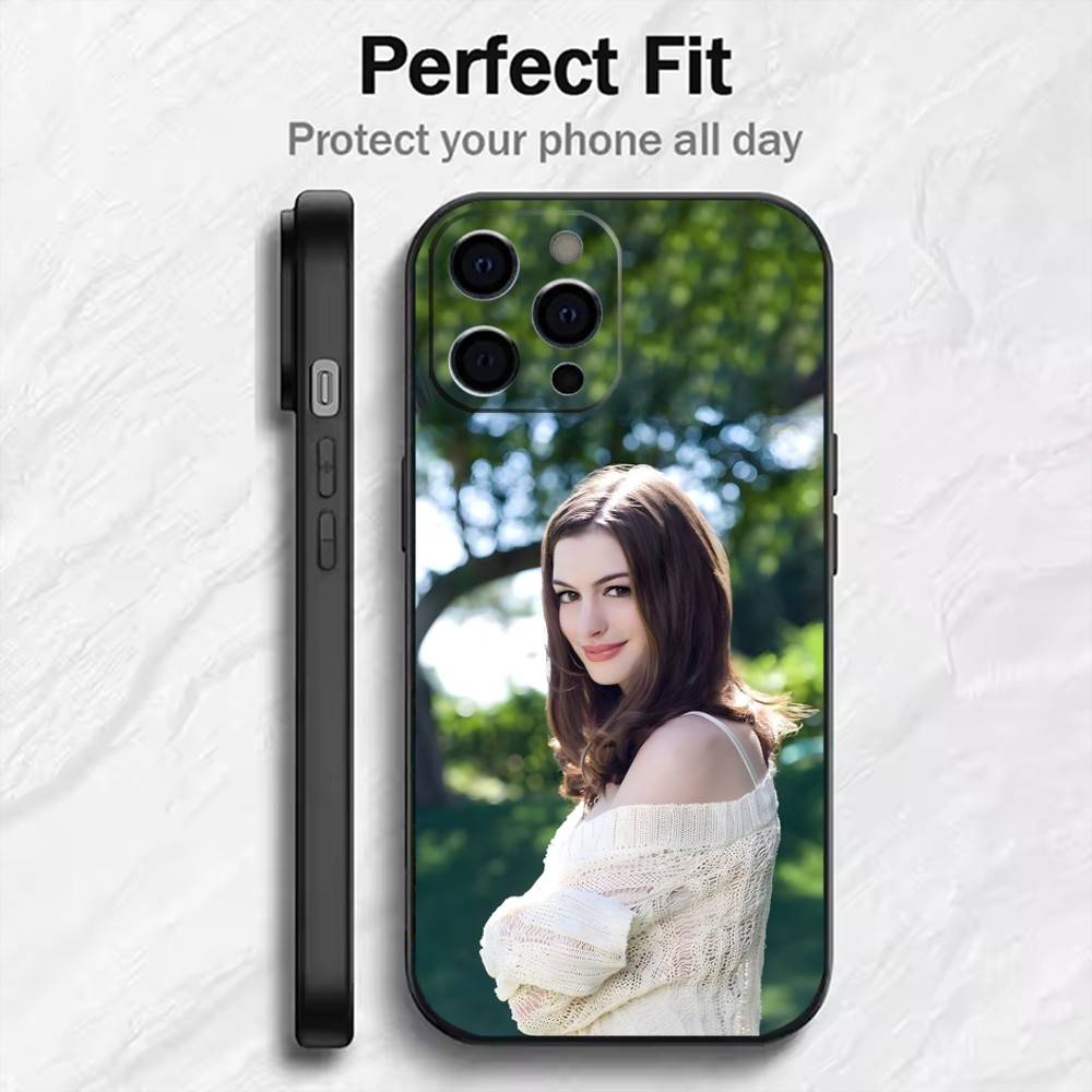 Чехол для телефона Actor Anne H-Hathaway-y Белая Королева для iPhone17,16,15,14,13,12 Plus,Max Мягкий Силиконовый Черный Чехол
