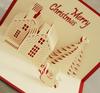 Xiaomi 2026 Red Christmas Castle 3D Laser Cut Pop‑Up Paper Card Hollow Sleigh Handmade Creative Gift Xmas Paper Postcard