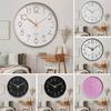 8 Inch Silent Wall Clock Embossed Scale Round Dial Pointer Display Battery Powered Accurate Timekeeper Plastic Quartz Wall Clock Bedroom Decor