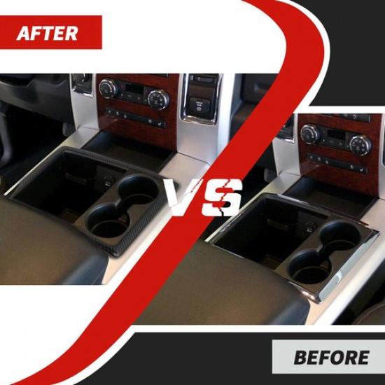 2010-2012 Dodge Ram 1500 Gear Shift Cup Holder Cover Trim Bezel For Dodge Ram 1500 | Carbon Fiber | 1 Year Manufacturer Warranty | Easy tallation