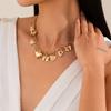 Bowknot Heart Pendant Necklace Punk Sweet Choker Fashion Metal Necklace  Party