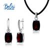 Легкие роскошные серьги с натуральным гранатом, ожерелье, комплект ювелирных изделий из стерлингового серебра 925 пробы, изысканные украшения для женщин