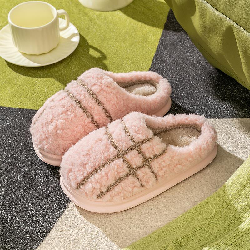 Хлопковые тапочки на подошве EVA женские зимние домашние комнатные парные на толстой подошве нескользящие пушистые туфли теплые хлопковые туфли мужские