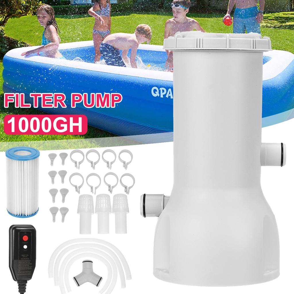 NEW Electric Filter Pump Large Pool 1000 GPH Swimming Pool Filter Household Pool Cleaner Removable Filter Core Circulation Pump