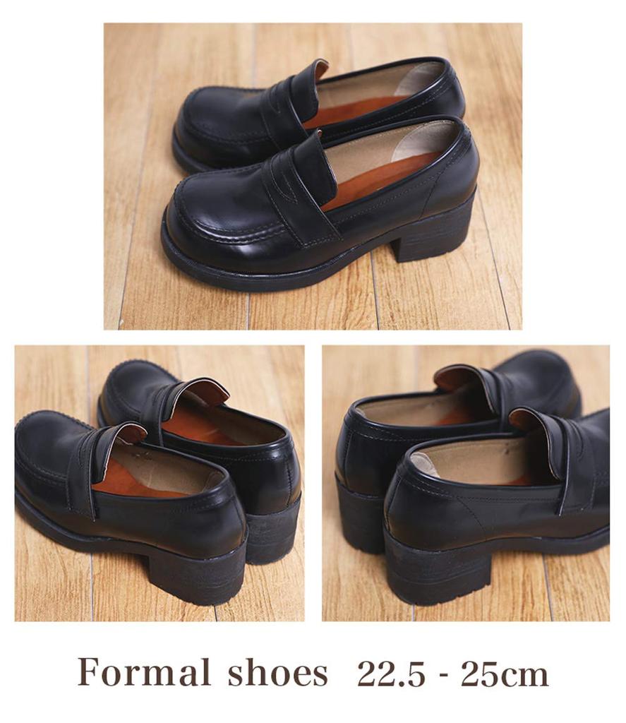 platform platform formal [Arisana] Loafers, shoes, girls, loafers, black, junior, shoes, 23.0cm
