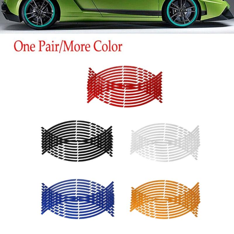 Wheel Rim Sticker Motorcycle Wheels Cycling Bike Night Safety Stripe 17-18'' Rim Reflective Stickers Universal Rim Tape