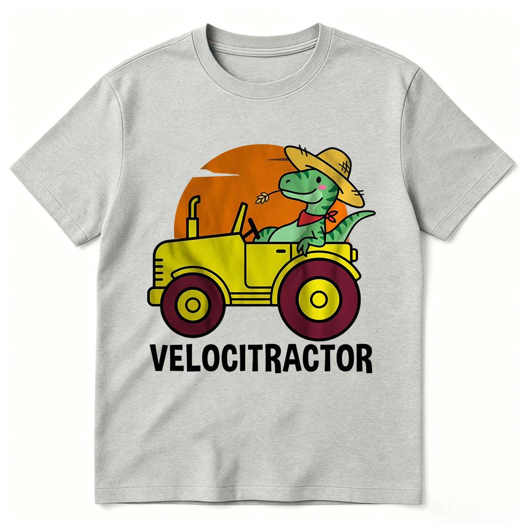 VelociTractor Funny Dinosaur Tractor Graphic Tshirt Unisexs Women Clothing Fashion Cotton Casual Oversized Short Sleeve T Shirts