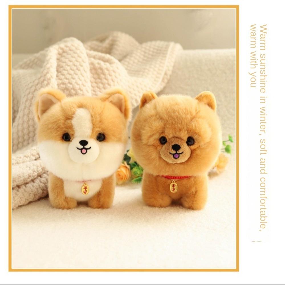 Plush Adorbale Furry Plush Corgi Dog Stuffed Doll Fluffy Puppy Soft Doll  Girl Gift