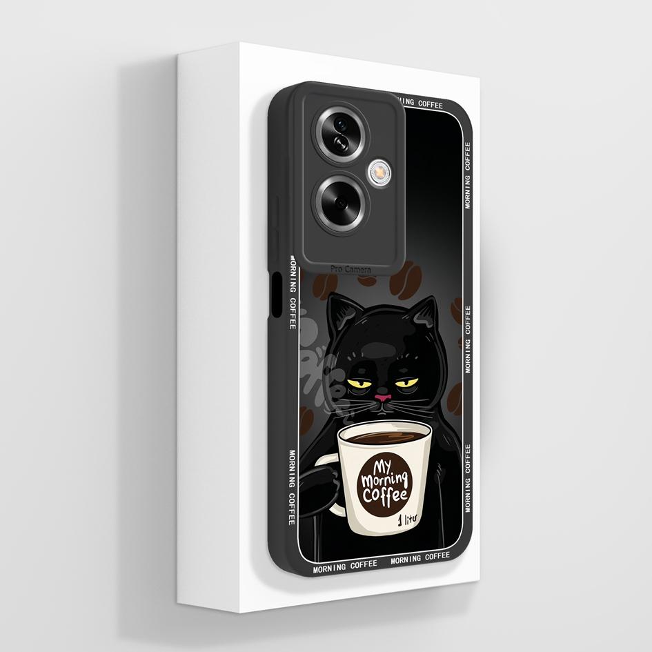 Для OPPO A79 A77 A77s A78 A83 A91 A92 A93 A93s A94 A95 A96 4G 5G чехлы для телефонов прекрасный рисунок панды котенка жидкий силиконовый противоскользящий чехол для OPPO Capa