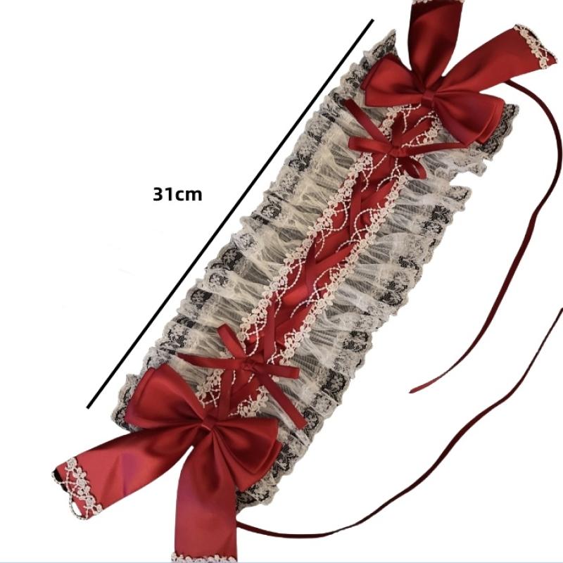 Женская повязка для волос Лолита Повязка на голову Сладкий бант Кружево Аксессуар Лолита Японская Лолита Горничная Универсальный Каваи Головной убор