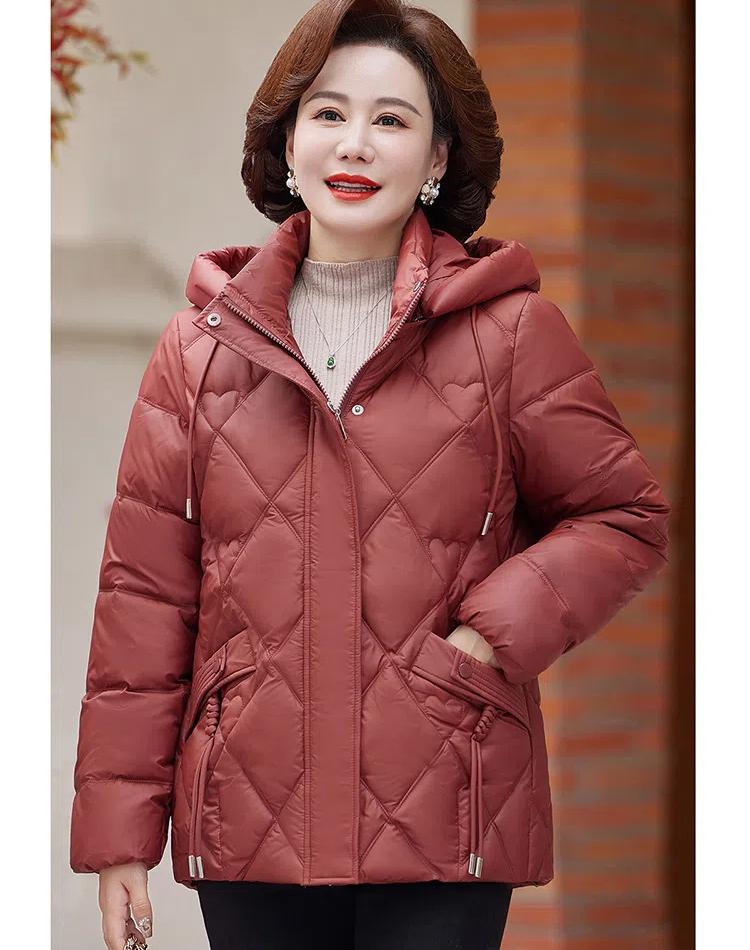 Женская осенне-зимняя куртка однотонная с капюшоном свободная короткая утолщенная ветрозащитная куртка для мам