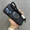 Новые бронированные магнитные чехлы-подставки для iPhone 16 14 13 12 11 15 Pro Max Plus со шнурком, сдвижной защитой камеры, противоударный чехол