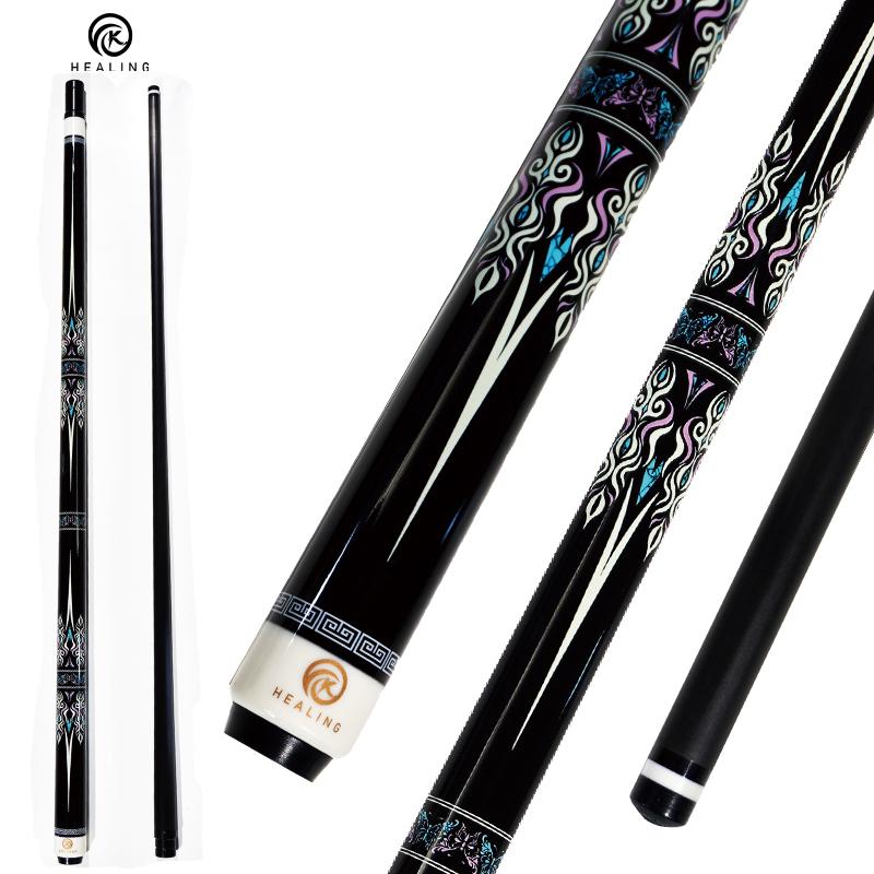 OKHEALING Black Technology Pool Cue Carbon Fiber Billiard Cue Sticks 11.8mm Tip Radial Pin Joint 147cm/58inch Length 19~20oz Weight