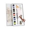 Crystal Dip Pen Feather Set Manual Gradient Color Writing Ink Pen Student Stationery Quill 17ml