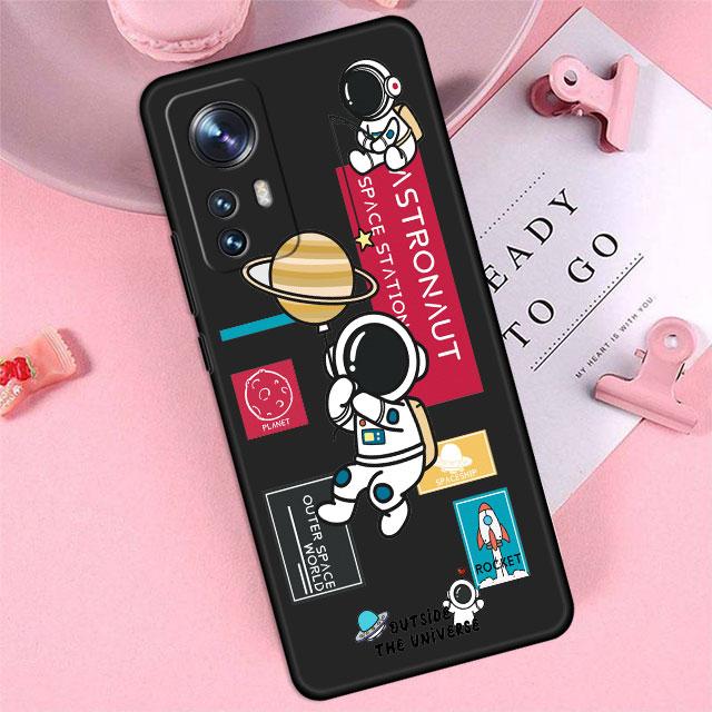 TPU Soft Cartoon Astronaut Luminous Silicon Shell Case Coque for Xiaomi Mi 12S 10 10T 11X 12 Pro 10S 11i 12X 11T 11 Lite 10 Bag