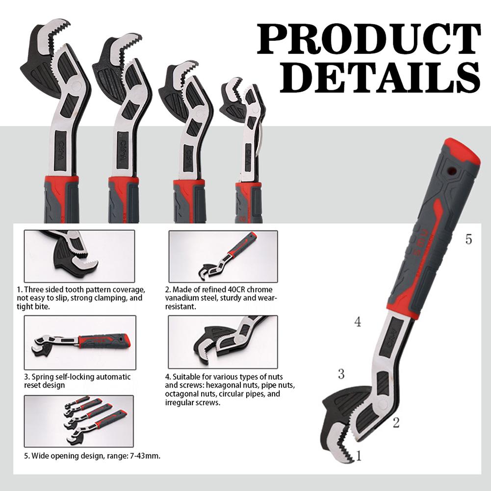 Самоблокирующийся регулируемый трубный ключ Универсальные малые ключи Многоцелевой инструмент для обслуживания клапанов труб Установка