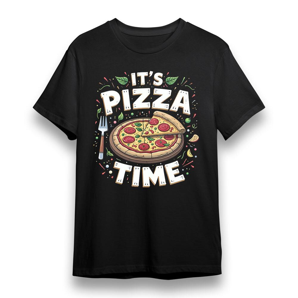 Men's T-Shirt Mens Womens Tees Top With PIZZA LOVER'S ANTHEM Graphic Unisex Black Cotton Oversize Tee