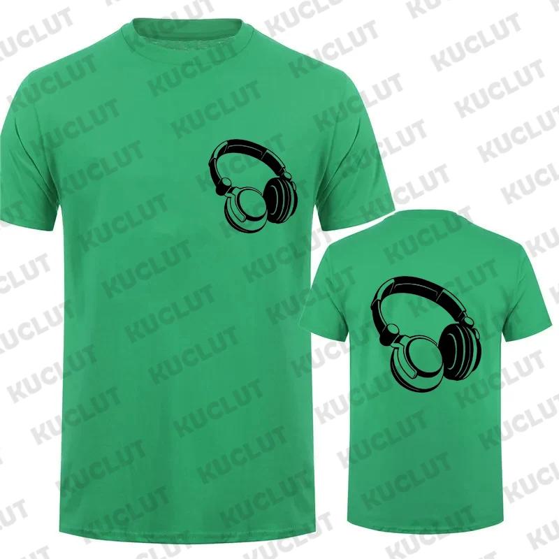 2024 New Headphones Print Casual Short-Sleeved Men's T-Shirt Music DJ Graphic Tee Gift Tshirt Funny Tee Shirt Vintage Streetwear