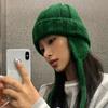 Knitting Winter Warmer Hats Elastic Knitted Hooded Caps High Quality Knitted Wool Flying Hat