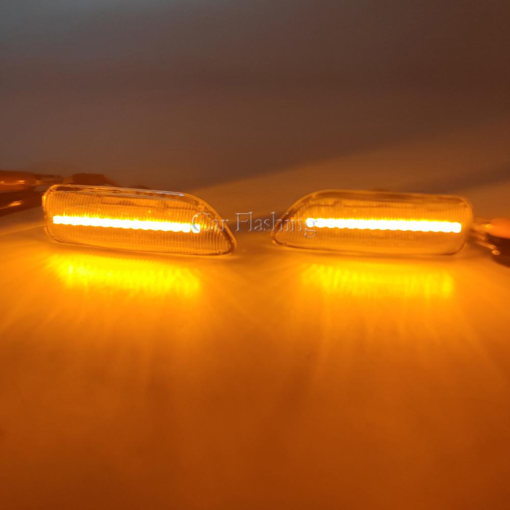 Amber LED Side Marker Blinker Turn Signal Light for Volvo XC90 S80 XC70 V70 S60 2001-2009 Dynamic Light Indicator Lamp