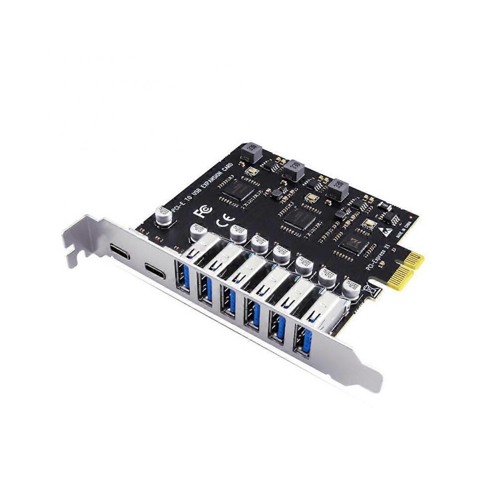 PCI-E карта расширения USB 3.2 и Type C, контроллер USB-C 3.2 на 6 портов + 2 порта PCI-E, карта A