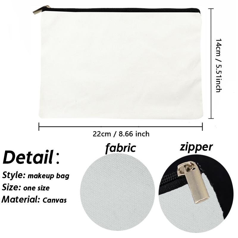 Teacher Superpower French Letter Print Women Cosmetic Bag Canvas Zipper Makeup Pouch Purse Organizer Pencil Bags Toiletry Bag