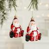 2PCS Santa Clause Xmas Ornament Ball Plastic Xmas Baubles Christmas Tree Ornament  Scene Making