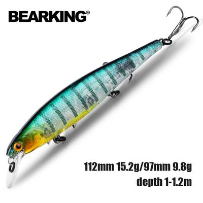 Рыболовные приманки Bearking 4 дюйма, 112 мм, 4-1/2 дюйма, 97 мм, глубина 3–4 фута, 1–1,2 м, жесткая наживка, 10 цветов на выбор, качественный гольян, профессиональный гольян