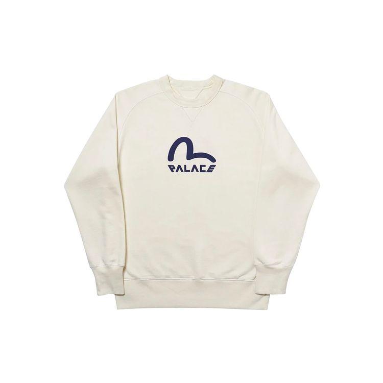 Palace Двусторонний свитшот с круглым вырезом X Evisu, топы унисекс, белый PAL-SS20-011