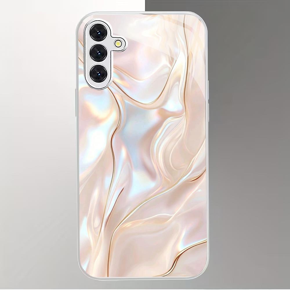 Silver curved electroplated glass phone case suitable for Samsung Galaxy S26 S25 S24 S23 S22 S20 FE/Ultra/Plus anti drop