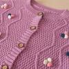 Детский свитер, осеннее пальто, вязаная одежда для маленьких девочек, вязаные милые кардиганы с длинными рукавами для девочек, хлопковые свитера для детей