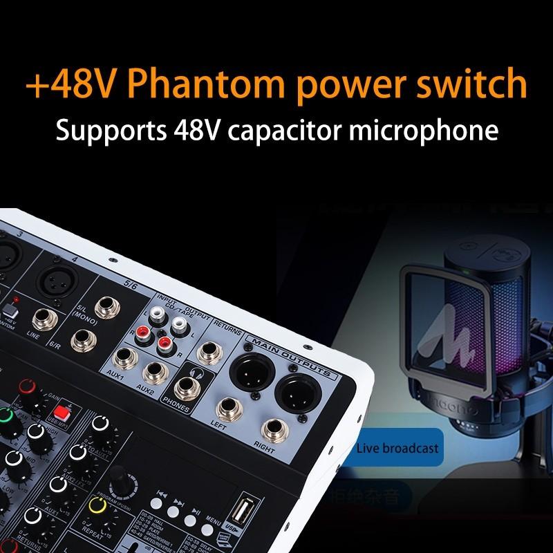12В 99DSP Аудиосистема Bluetooth 5.0 USB Вход Микшер Блок Питания Уличный Домашний KTV 4/6-канальный Микшер